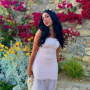 Elegant Light Pink Strapless Dress